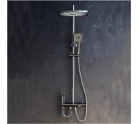 LYFHJD Handheld showerThermostatic Shower System with Rain Shower Head and Hand Shower for Wall mounting Temperature Display High Pressure Rain Shower Faucet Combo Set with Bathtub Fau