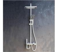 LYFHJD Handheld showerThermostatic Shower System with Rain Shower Head and Hand Shower for Wall mounting Temperature Display High Pressure Rain Shower Faucet Combo Set with Bathtub Fau