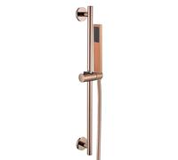 LYFHJD Handheld Slide Bar,Rose Gold Square Set,Adjustable Height Brass Head with 59 Inch Shower Hose