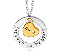 LYFHJD I Love You Forever In My Heart Family Dad Mom Daughter Sister Aunt Necklace Chain Creative Women Jewelry Accessories Pendant
