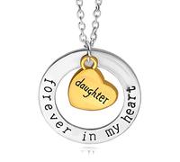 LYFHJD I Love You Forever In My Heart Family Dad Mom Daughter Sister Aunt Necklace Chain Creative Women Jewelry Accessories Pendant