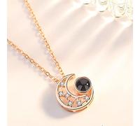 LYFHJD Jewelry/Necklaces Moon Shape, Miniature Carving Craftsmanship, Contains One Hundred Languages I Love You, Light Luxury Necklaces for Women Women's Pendants