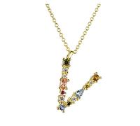 LYFHJD Letter S Initial Letter P L Pendant Long Chain Necklace Nightmare Christmas Eve Lucky Crystal Jewelry (Size : V)