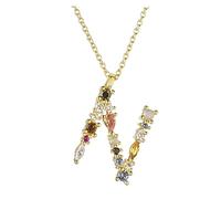 LYFHJD Letter S Initial Letter P L Pendant Long Chain Necklace Nightmare Christmas Eve Lucky Crystal Jewelry (Size : N)