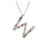 LYFHJD Letter S Initial Letter P L Pendant Long Chain Necklace Nightmare Christmas Eve Lucky Crystal Jewelry (Size : W)