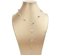 LYFHJD Long Chain Necklace 8-9mm Natural Baroque Freah Water Pearl Jewelry For Women Ladies Gift 60cm