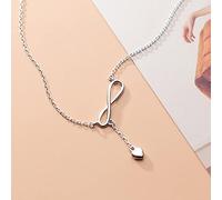LYFHJD Love Sterling Silver Infinite Chain Heart Pendant Short Necklace For Women Sivler 925 Jewelry Gift