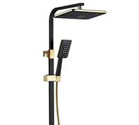 LYFHJD Luxury Rainfall Shower Head/Handheld Combo Wall Mounted Shower System with Digital Display Screen and 4 Function Adjustment Knob Shower Faucet Set for Bathroom