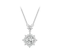 LYFHJD Moissanite Halo For Women, Carat Lab Grown Diamond Chain Necklace