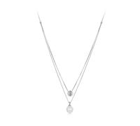 LYFHJD Moissanite Pearl For Women, Dainty Choker Double Layer Necklace Elegant Jewelry Necklaces