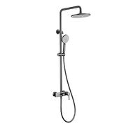 LYFHJD Multifunction Shower Faucet Set, Wall Mounted Round Rainfall Shower System Shower Combo Set with High Pressure Shower Head, Easy to Install