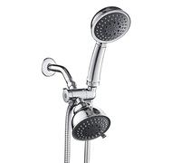 LYFHJD N/A Shower Head Combo, Dual Shower Head, High Pressure 2 in 1 Handheld Shower Heads Combo with Stainless Steel Hose, 3-Way Diverter with Socket, Chrome,A(B)