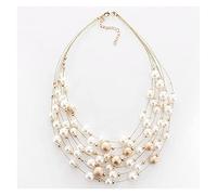 LYFHJD Necklace for Women Fashion Jewelry Color Multi Layer Chains Imitation Pearl Necklaces for Women Party Wedding Bride Necklace Choker Necklace Household