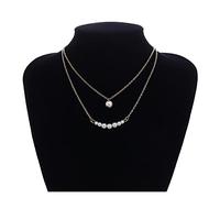 LYFHJD Necklace for Women Layered Short Pearl Choker Necklace for Women White Beads Necklace Wedding Jewelry Pearl Choker Collar Gifts Choker Necklace Household