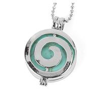 LYFHJD Necklace Reiki Natural Stone Spiral Locket Pendants Aromatherapy Essential Oil Diffuser Necklaces Crystal ing Jewelry Gifts (Size : Turquoise Chain)