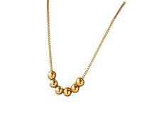 LYFHJD New 2025 316L Stainless Steel Gold Color Balls Beads Pendant Necklace For Women Fashion Hers Clavicle Chain Jewelry Party Gifts with For You Jewelry Fashion Accessories Creative Gift