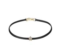 LYFHJD New For Trendy 2025 Gift Fashion Handmade Black Leather with Cubic Zirconia Star Beads Charm Choker Necklace For Women Hers Jewelry Gift Jewelry Fashion Accessories Creative Gift