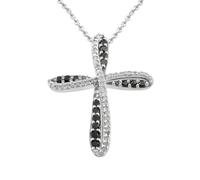 LYFHJD New For Trendy 2025 Stylish Versatile Cross Women's Pendant Necklace Black/White Zirconia Silver Color Daily Wear Exquisite Hers Accessories Jewelry Fashion Accessories Creative Gift
