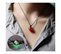 LYFHJD New Stone Fluorescent Spherical Necklace Natural Crystal Glowing in Dark Stone Pendant Necklace Crystal Decorations (Size : Plated)