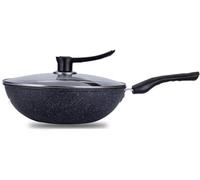 LYFHJD Non-Stick Wok Without Oil Smoke Gas Stove Induction Cooker Cast Iron Skillet Pots and Pans Wok Cast Iron Skillet -34cm(34cm)