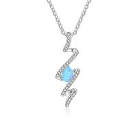 LYFHJD Opal Necklace Chain Necklaces Drop Water Spiral Pendant Jewelry Birthday Gift For Women Girls