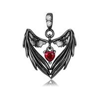 LYFHJD Pendant Butterfly Moth Skull Scream Black Wings Chain Necklace For Girl Women Jewelry