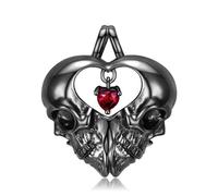 LYFHJD Pendant Butterfly Moth Skull Scream Black Wings Chain Necklace For Girl Women Jewelry