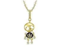 LYFHJD Pendant Golden Skull Evil Eye Rose Hand Necklace For Girl Women Statement Jewelry Halloween