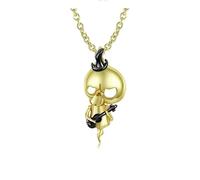 LYFHJD Pendant Golden Skull Evil Eye Rose Hand Necklace For Girl Women Statement Jewelry Halloween