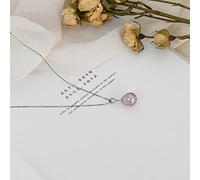 LYFHJD Pendant Necklace with 9-10mm Freshwater Pearls Jewelry Best Gift For Women