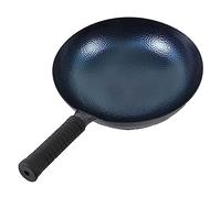 LYFHJD Pre-Seasoned No Coating Iron Wok Traditional Hammered Woks & Stir-Fry Pans with Handle Non-Stick Round Bottom Wok Pan No Coating Less Oil-34cm(32cm)
