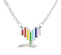 LYFHJD Real 925 Sterling Fashion Sweet Romantic Colour Heart Love Clavicle Necklace For Women Wedding Party Jewelry