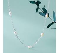 LYFHJD Real Fashion Luxury Elegant Pearl Clavicle Necklace For Women Wedding Party S925 Jewelry