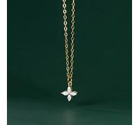 LYFHJD Real Romantic Heart Shiny Cz Necklace For Daughter Girls Gift Fine Jewelr