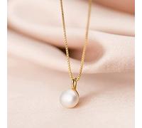 LYFHJD Real Sweet 6mm Pearl Box Chain Clavicle Necklace For Women Wedding Party Fine Jewelry Gift