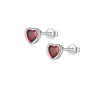 LYFHJD Romantic Love Heart Shiny Cz Stud Earrings For Kid Women Geometric Birthday Jewelry