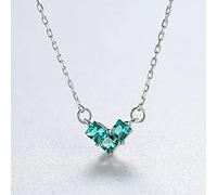 LYFHJD Ruby and Emerald Heart Pendant Necklaces For Women Wedding Engagement Fine Jewelry Gifts