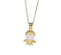 LYFHJD S Sterling Little Angel Nephrite White Jade Pendant Necklace Chinese Style Retro Style Clavicle Chain for Women Jewelry Jewelry Gift