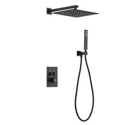 LYFHJD Shower Faucets Sets Digital Display Rainfall Shower Systems with Large Rainfall Shower Head and Handshower 2 Function Shower Combo Set Showerheads