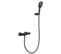 LYFHJD Shower Head Bath Shower Mixer Tap Thermostatic with Shower Head and Hose Set Waterfall Tub Mixer Filler Tap Bath Mixer Tap Black