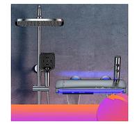 LYFHJD Showers for Bathrooms Digital Bathroom Shower System Faucet， Wall Mounted Waterfall Bathroom Faucets ，Rain Shower Head Piano Digital Shower Set for Bathroom(0523-grey-A)