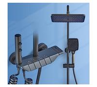 LYFHJD Showers for Bathrooms Digital Bathroom Shower System Faucet， Wall Mounted Waterfall Bathroom Faucets ，Rain Shower Head Piano Digital Shower Set for Bathroom(0569-hot Cold-Grey