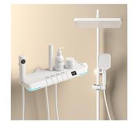 LYFHJD Showers for Bathrooms Digital Bathroom Shower System Faucet， Wall Mounted Waterfall Bathroom Faucets ，Rain Shower Head Piano Digital Shower Set for Bathroom(0522C-hot Cold-WHI