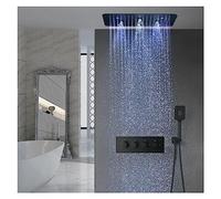 LYFHJD Showers for Bathrooms Rain Shower Systems Shower Head Thermostatic Valve Bath Mixer Tap Embedded Ceiling Shower Set Stainless Steel for Bathroom(Set)