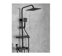 LYFHJD Showers for Bathrooms Stainless Steel Bathroom Home Constant Temperature Shower Set ，Black/Grey Pressurized Bathroom Shower Head Bath for Bathroom(Black 4 HC)