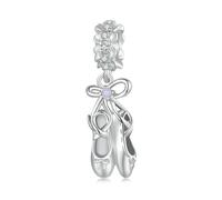 LYFHJD Sterling Silver Ballet Shoe Bead Fit Bracelet & Necklaces Jewelry Bamoer Charm