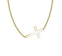 LYFHJD Tiny Cross Necklace For Women Sideway Cross Choker Custom Personalized Gift For Her Fine Jewelry