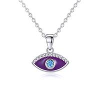 LYFHJD Turkish Evil Crystal Lucky Heart Eye Pendant Necklace Choker Lady Charm Jewelry