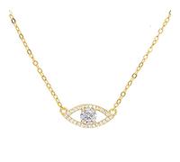 LYFHJD Turkish Evil Eye Charm Pendant Necklace Paved Cubic Zirconia Big Cz For Women Lady Necklace 41+5cm