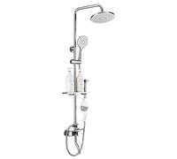 LYFHJD Wall Mounted Shower Faucet Set for Bathroom with High Pressure 8" Rain Shower Head and 3-Setting Handheld Shower Head Set Polished Chrome
